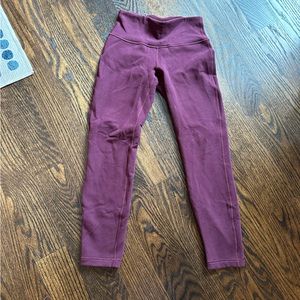 Maroon size 4 extra warm lululemon leggings